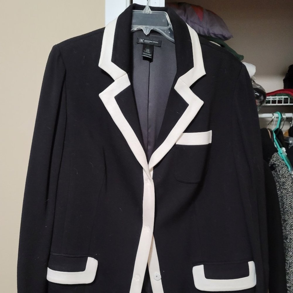 Black and white tuxedo type jacket
